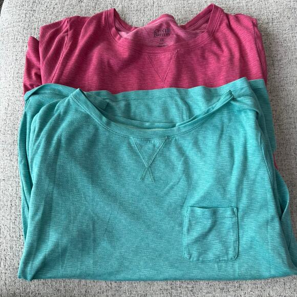 LOT of 2 Croft & Barrow Intimates Sleepwear Tops Short Sleeves Plus Size XXL - Picture 1 of 10